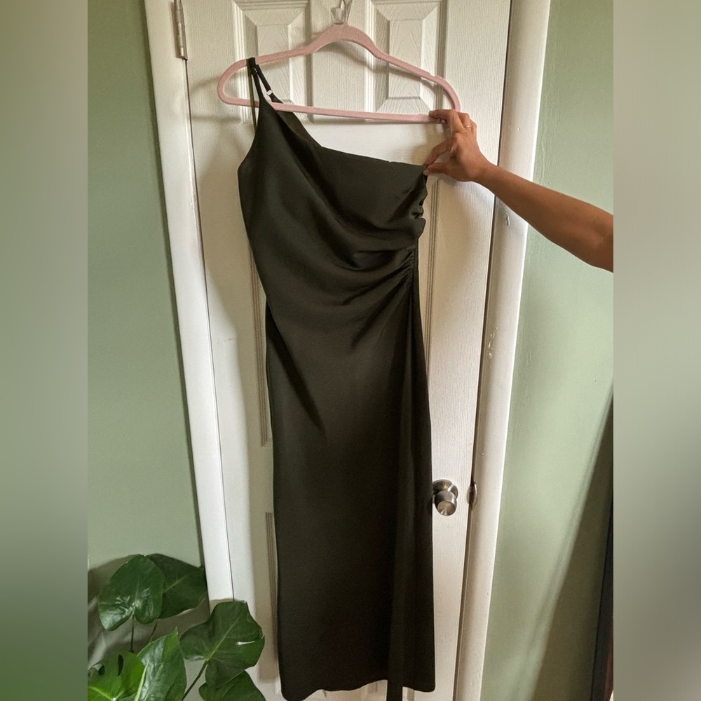 Olive green Revelry bridesmaids dress. Bought a size 8, taken into to a size 4